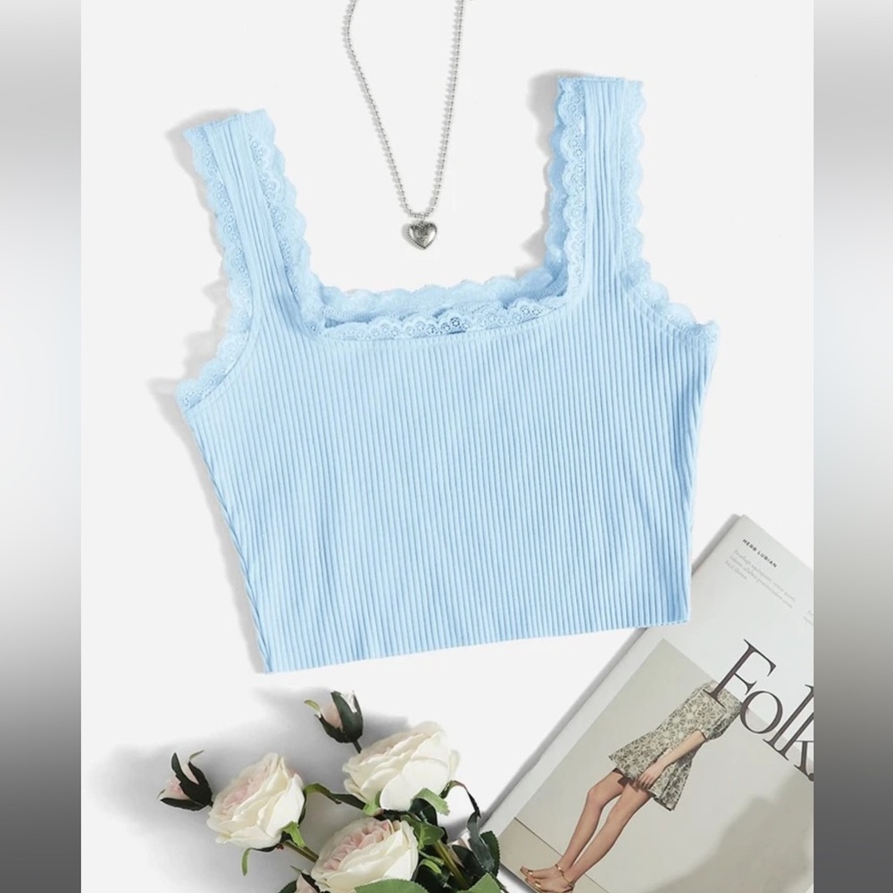 SHEIN Lace Trim Tank Top Size M